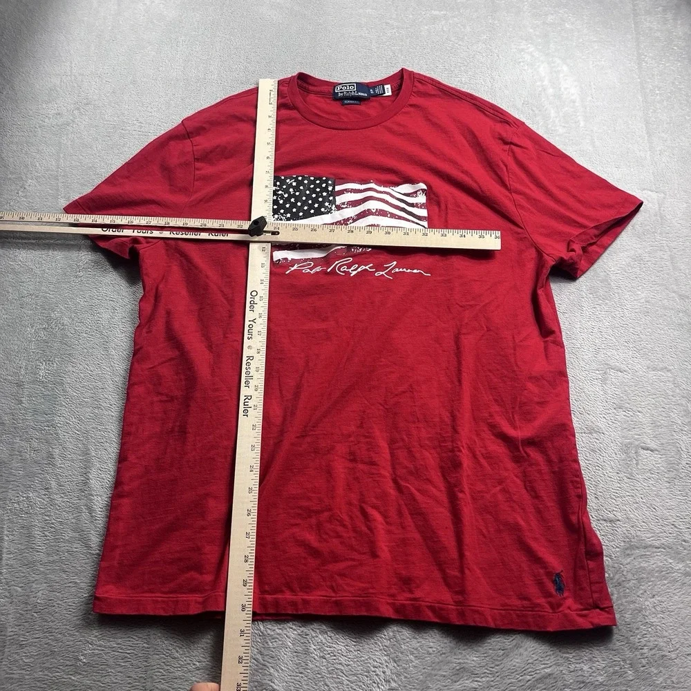 Polo Ralph Lauren Classic Fit American Flag Jersey T-Shirt Size XL‎